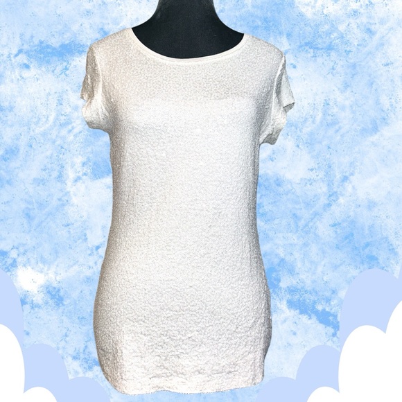 INC dress up anything with all over micro sequined stretch tee - Picture 1 of 4